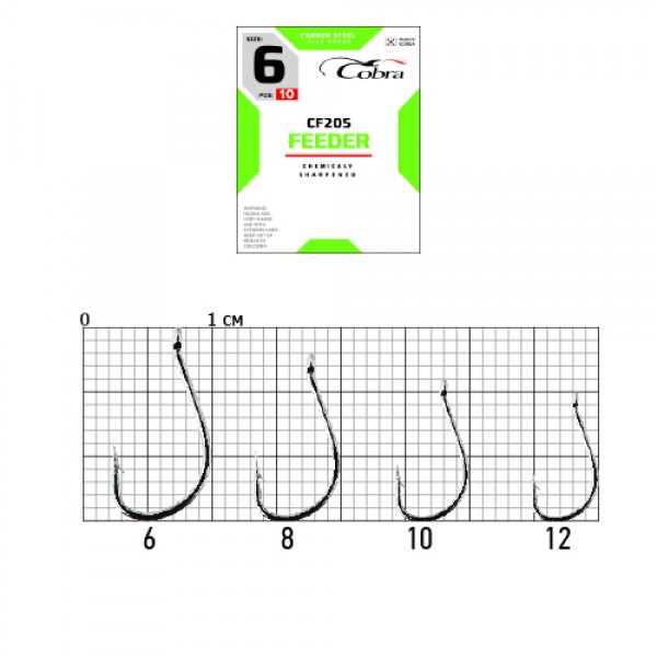 Рыболовные крючки Cobra Feeder Sport CF205 №11, 10 шт.