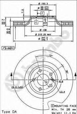 фото Тормозной диск brembo 09884131