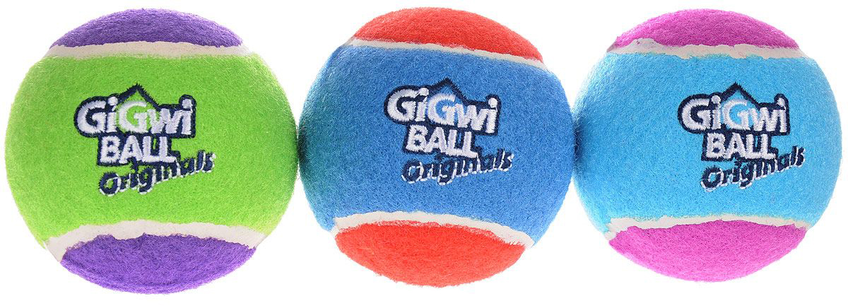 Игрушка-пищалка для собак GiGwi Три мяча XS, длина 4 см
