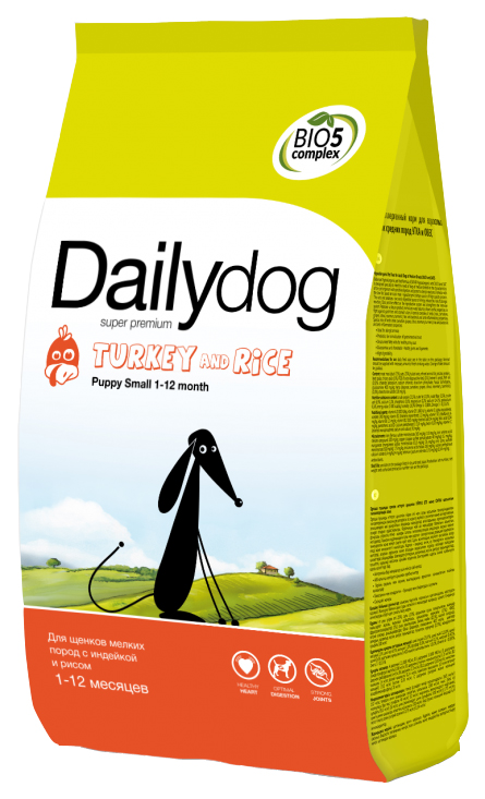 фото Сухой корм для собак dailydog adult small breed, для мелких пород, индейка и рис, 3кг