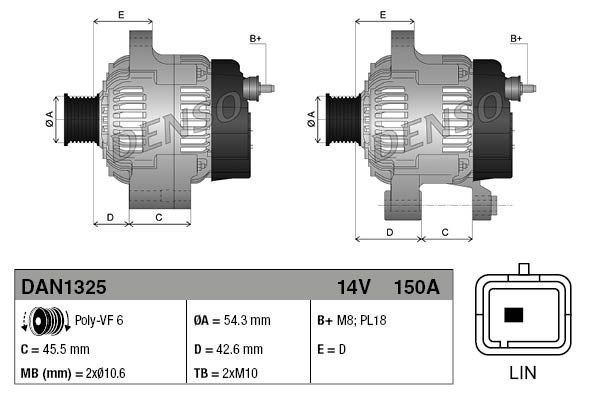 

Генератор DENSO DAN1325