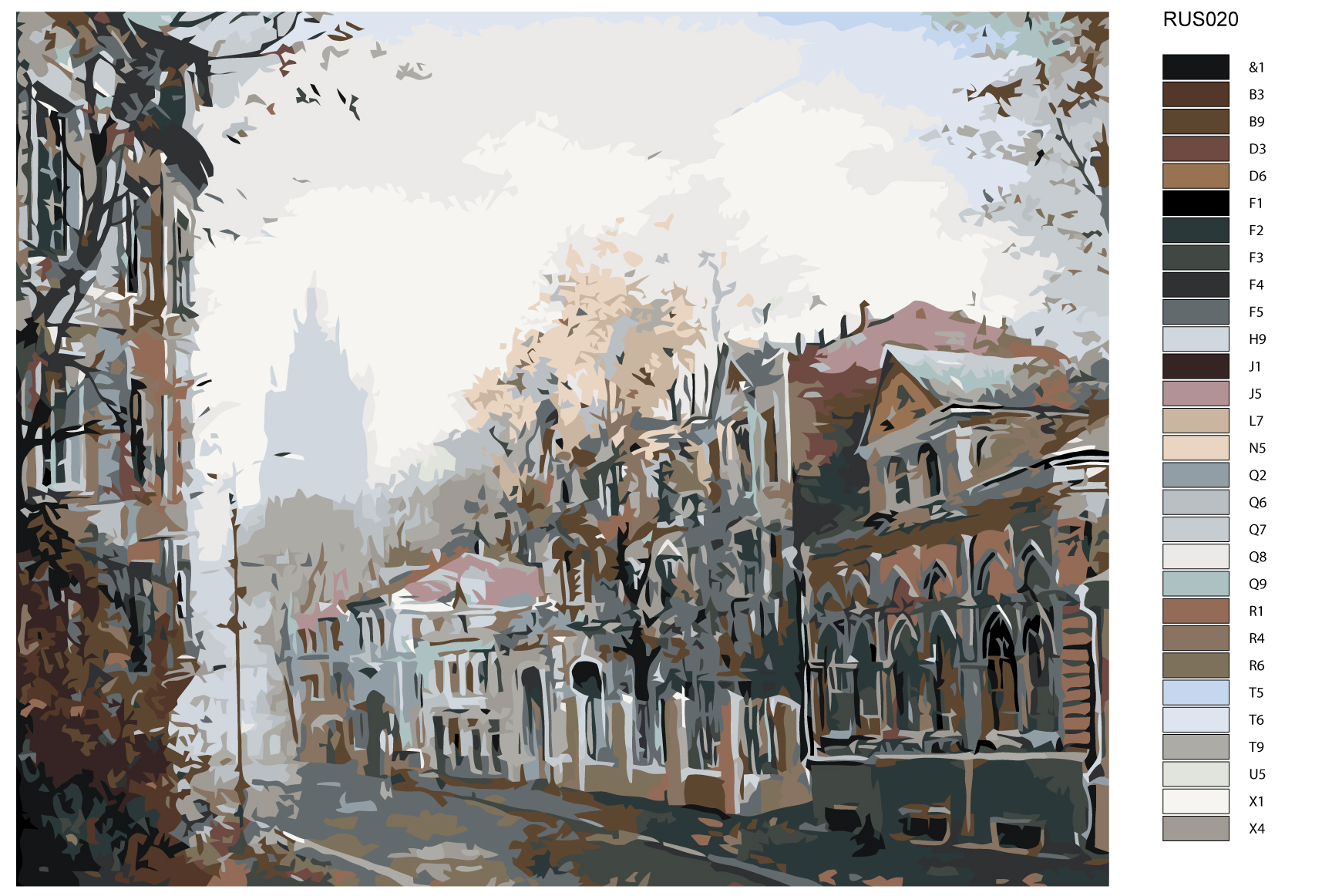 

Картина по номерам, 40 x 50, RUS020, RUS020