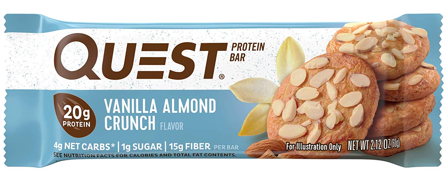 

Протеиновый батончик Quest Nutrition QuestBar ваниль-миндаль 60 г, QuestBar