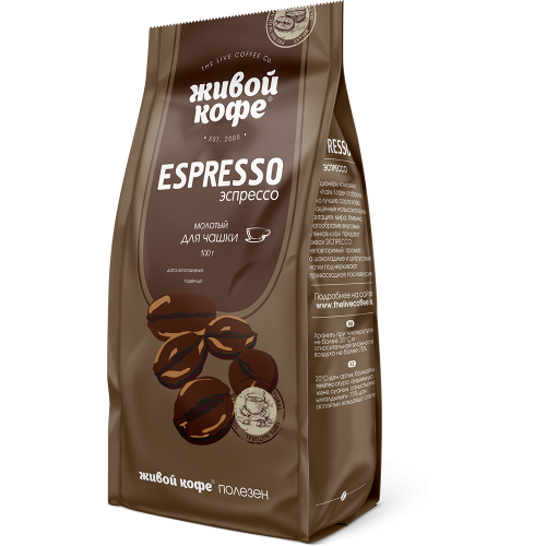 

Кофе молотый Живой Кофе эспрессо для чашки 100 г
