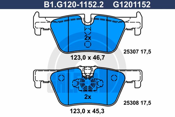 

Комплект тормозных дисковых колодок GALFER B1.G120-1152.2