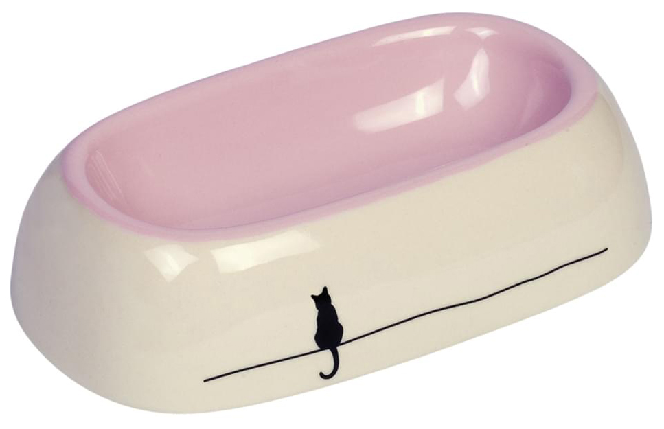 фото Одинарная миска для кошек nobby, керамика, розовый, 0.12 л