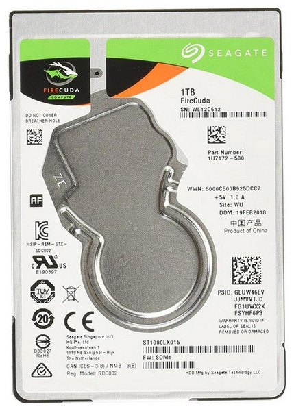 

Гибридный жесткий диск Seagate FireCuda 1ТБ (ST1000LX015), FireCuda