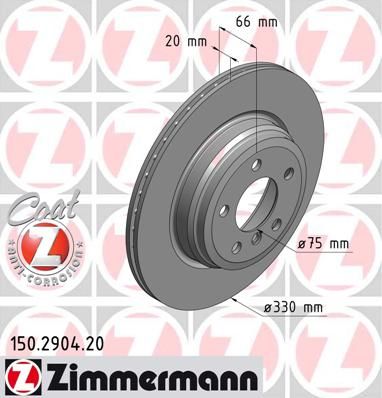 фото Тормозной диск zimmermann 150.2904.20