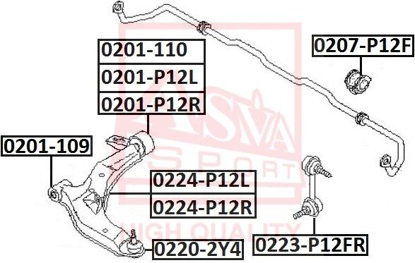 фото Рычаг подвески asva 0224-p12l