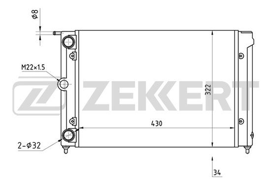 

Радиатор охлаждения двигателя ZEKKERT MK-1028