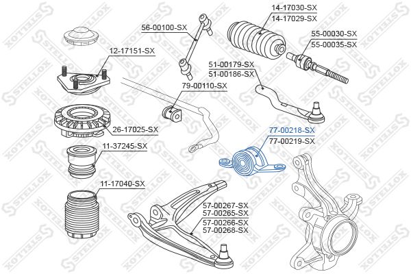 фото Рычаг независимой подвески колеса stellox 77-00218-sx