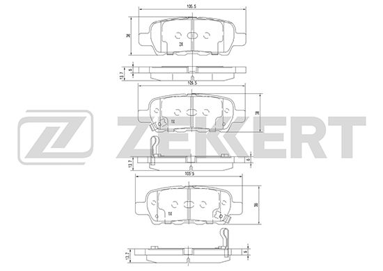 

Комплект тормозных колодок, дисковый тормоз ZEKKERT BS-1823