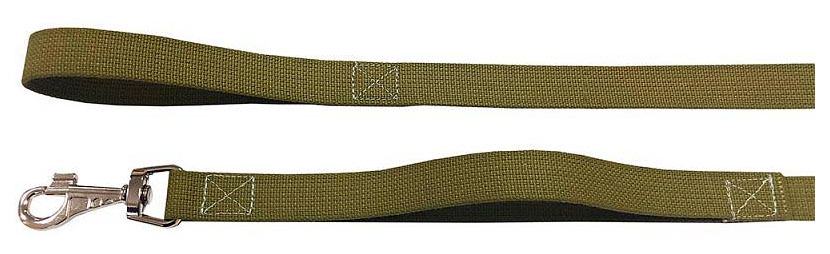 фото Поводок для собак perseiline карабин 30, с перехватом, темно-зеленый, ширина 1,5 см