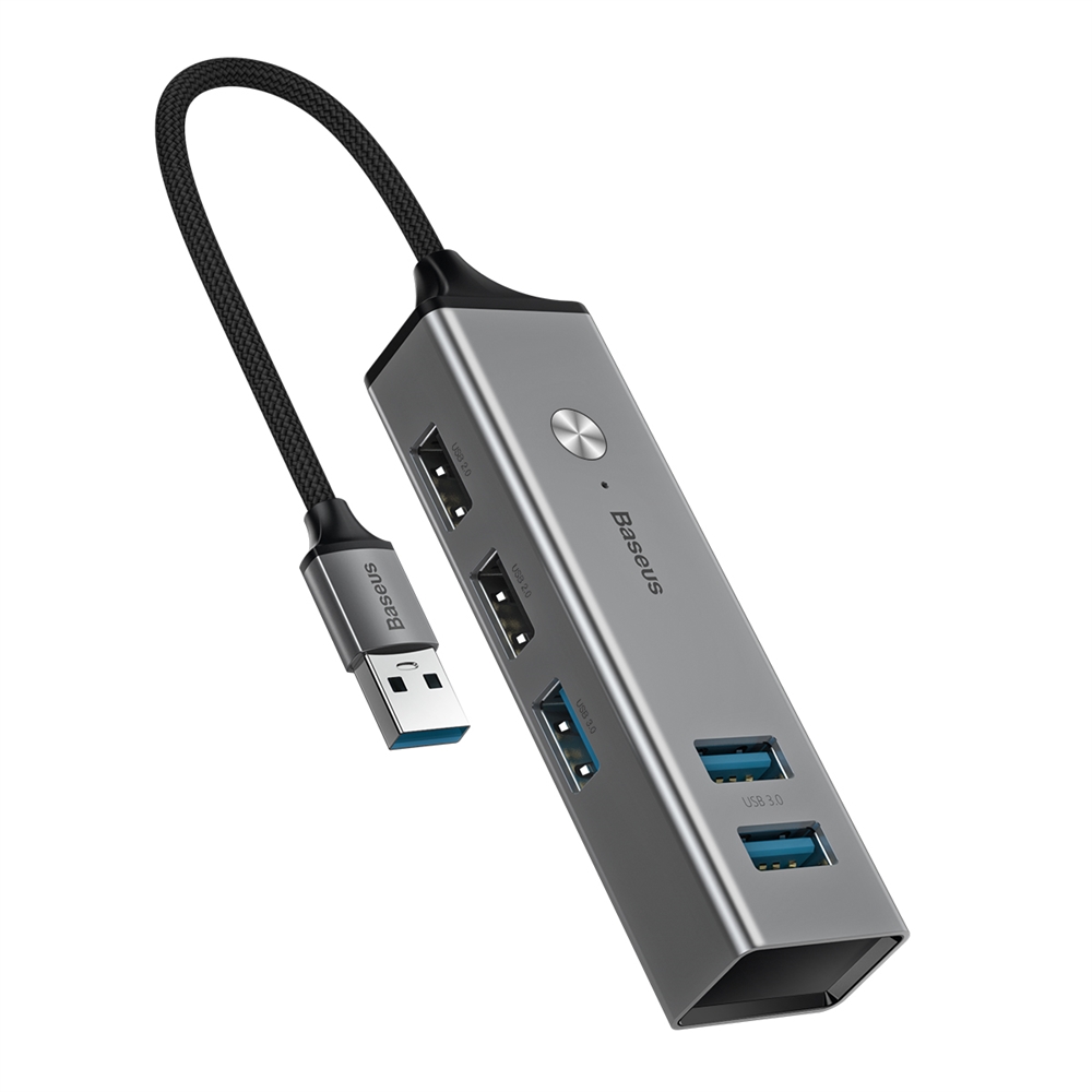 

Адаптер Baseus Cube USB to USB3.0*3+USB2.0*2 HUB Adapter Dark Gray