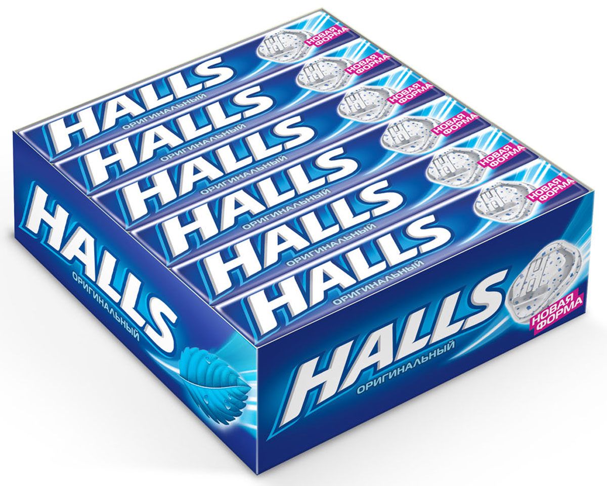 Карамель леденцовая HALLS, Оригинальный вкус, Шоубокс, 25г*12 шт