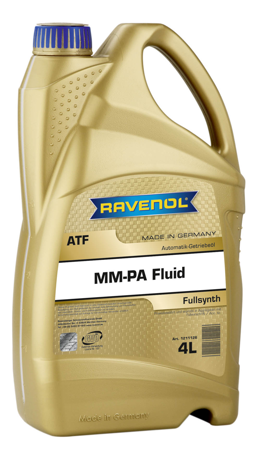 фото Трансмиссионное масло ravenol atf mm-pa fluid 4л 1211126-004-01-999