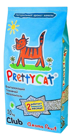 фото Впитывающий наполнитель для кошек prettycat aroma fruit глиняный, 10 кг