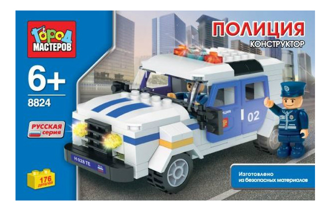 

Конструктор Пластиковый Город Мастеров Полиция, Джип