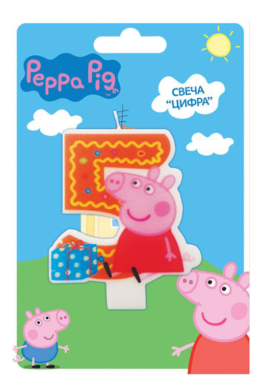 фото Свеча для торта peppa pig цифра 5