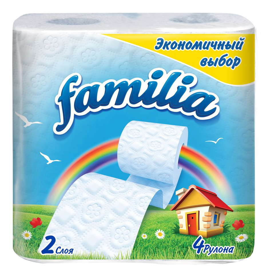 Купить Туалетная бумага Familia Радуга 2-ух слойная 4 шт., туалетная бумага Радуга 4 шт