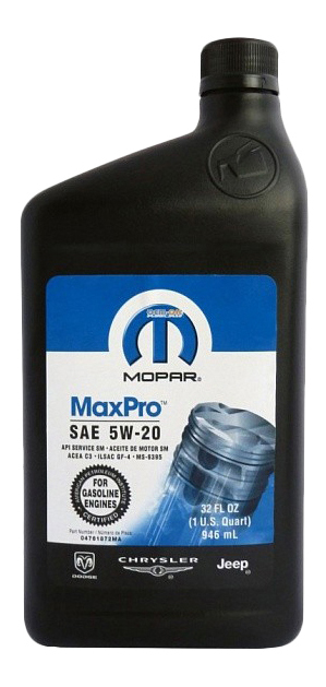 

Моторное масло Chrysler Mopar MaxPro SAE 5W-20 0,946л, моторное масло MaxPro SAE 5W-20 0.946л 68218890AB