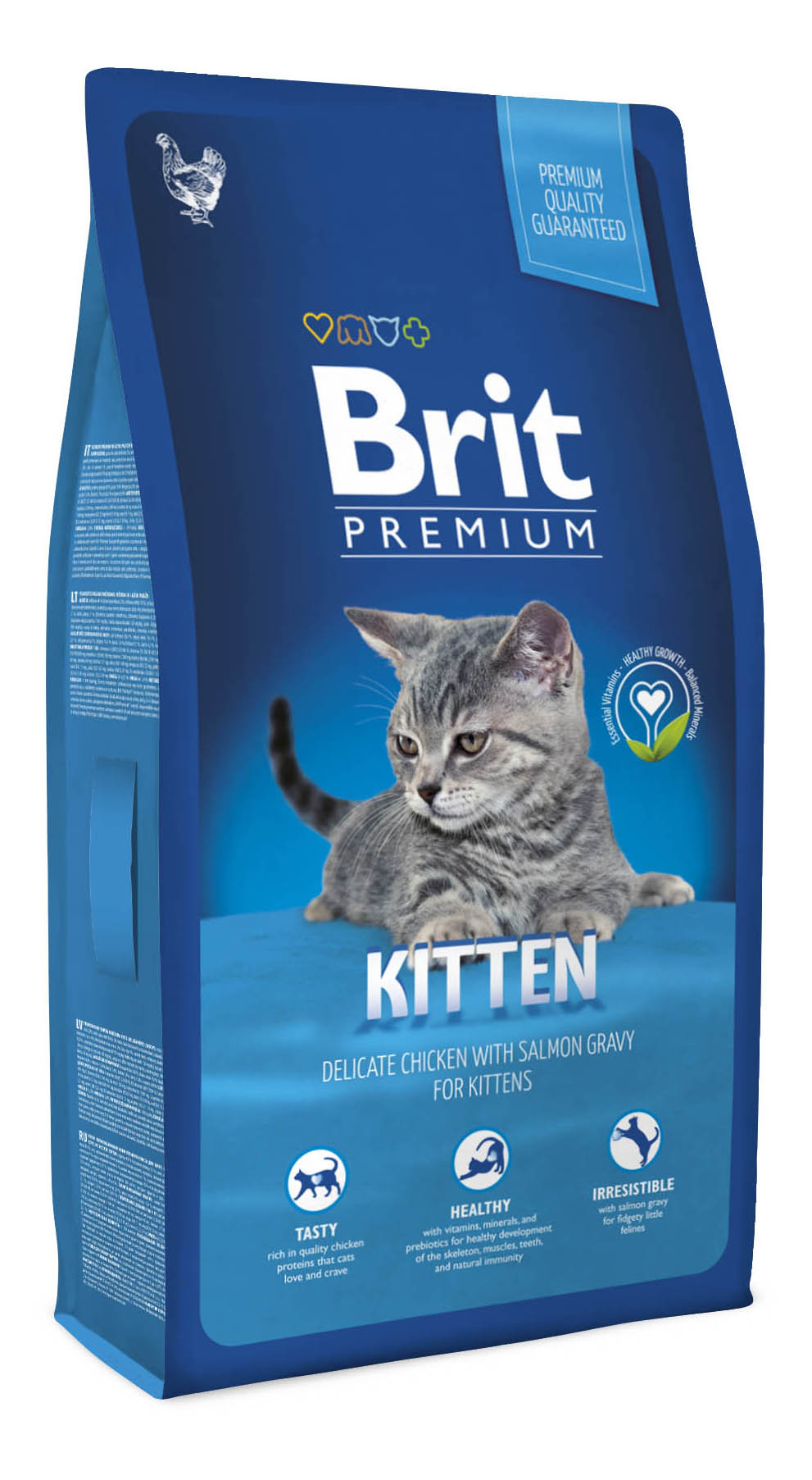 фото Сухой корм для котят brit premium kitten, курица в лососевом соусе, 0,8кг