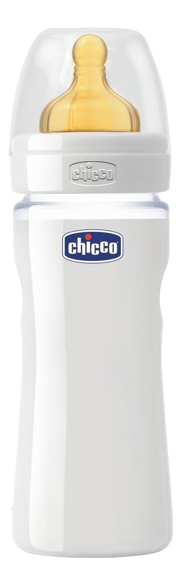 фото Детская бутылочка chicco well being glass латексная соска стекло 240 мл