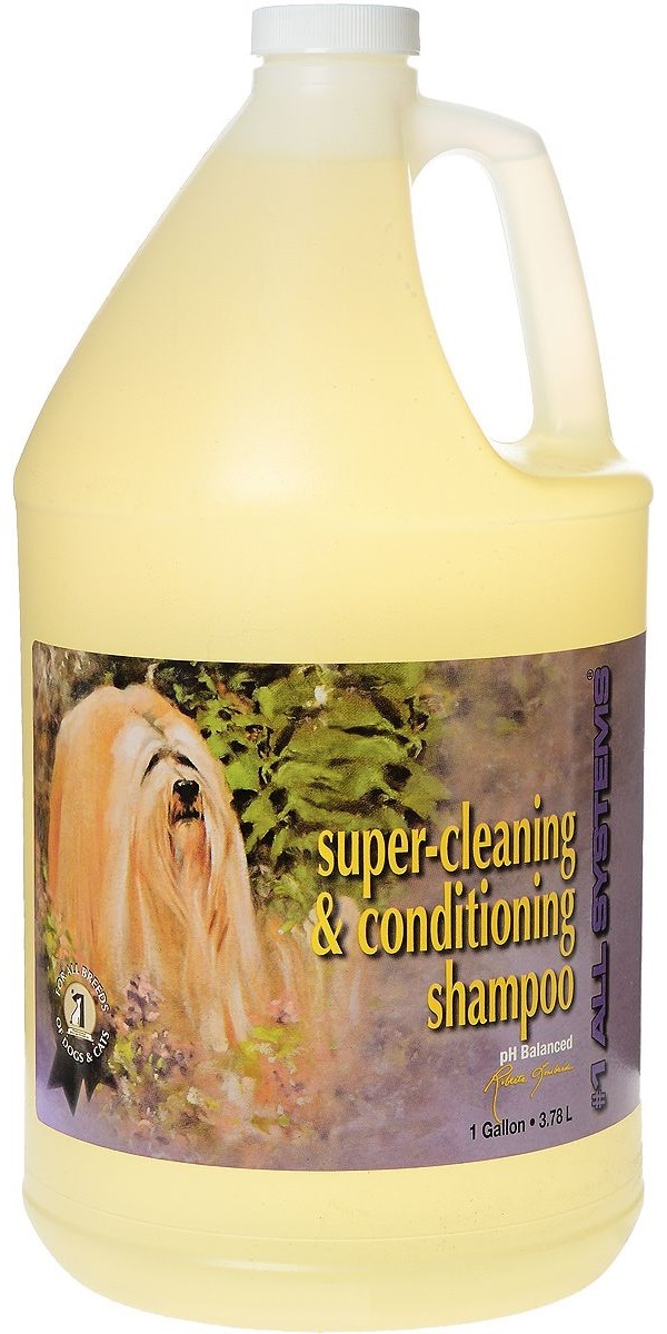 Шампунь для кошек и собак 1 All Systems Super Cleaning&Conditioning суперочищающий, 3,78 л