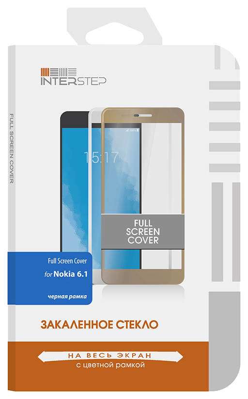 

Защитное стекло InterStep для Nokia 2.1 Black, Full Screen Cover для Nokia 6.1. черная рамка