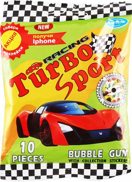 

Резинка жевательная Turbosport со вкусом персика яблока вишни колы 10 штук