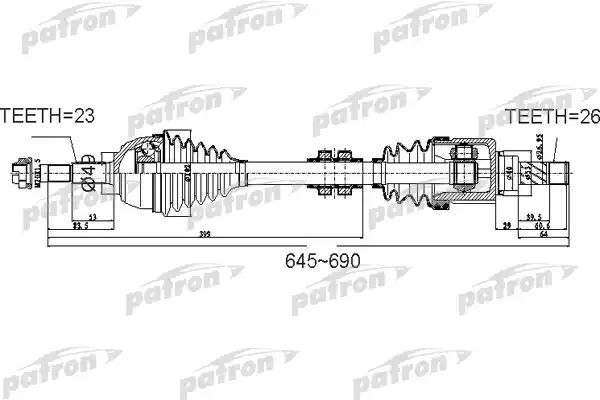 

Приводной вал PATRON PDS0526