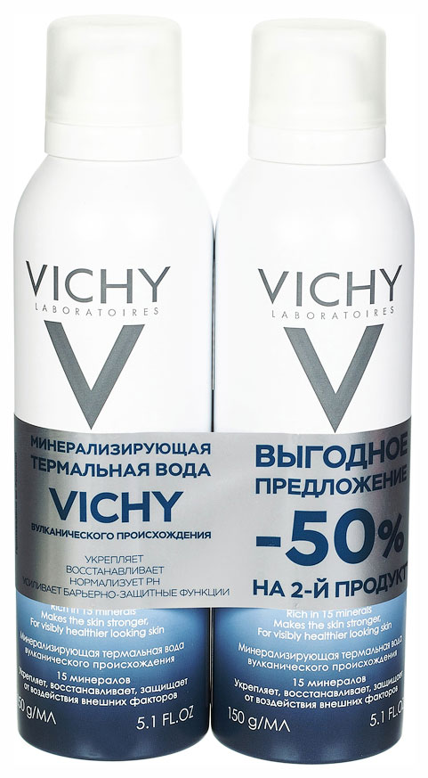 Термальная вода VICHY Purete Thermal Дуопак 150 мл x 2 шт крем для лица vichy aqualia thermal light 50 мл