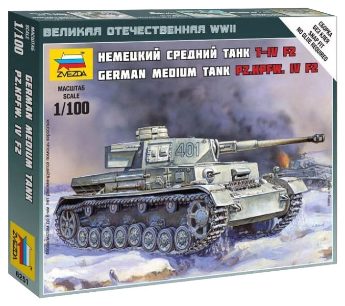фото Модели для сборки zvezda немецкий тяжелый танк t-iv f2 6251