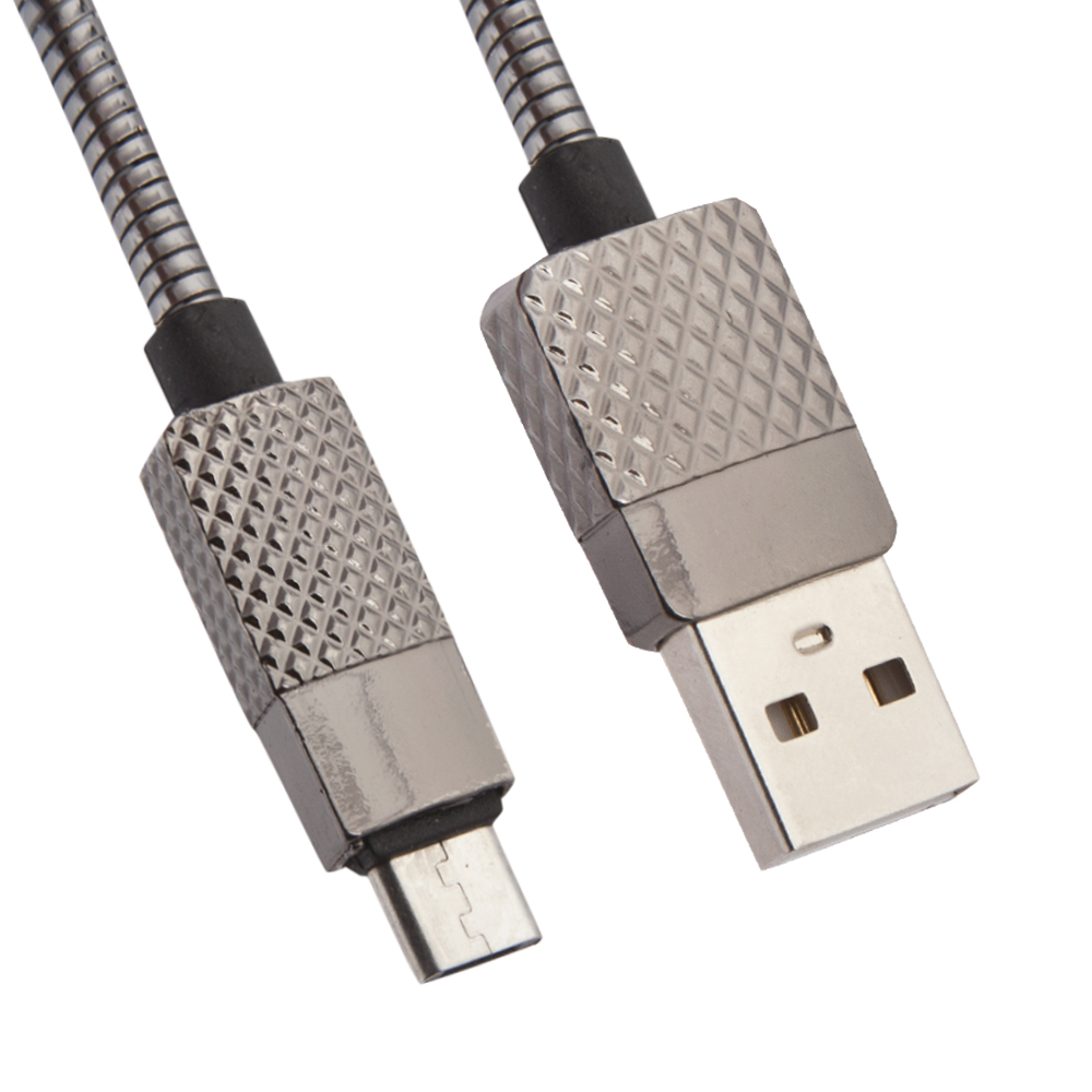 Кабель LP Micro USB металлический 'Гламурный Ананас' (черный/коробка)