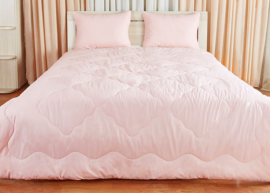 Одеяло JustSleep Лежебока,140х205 см, Экофайбер, цвет розовый