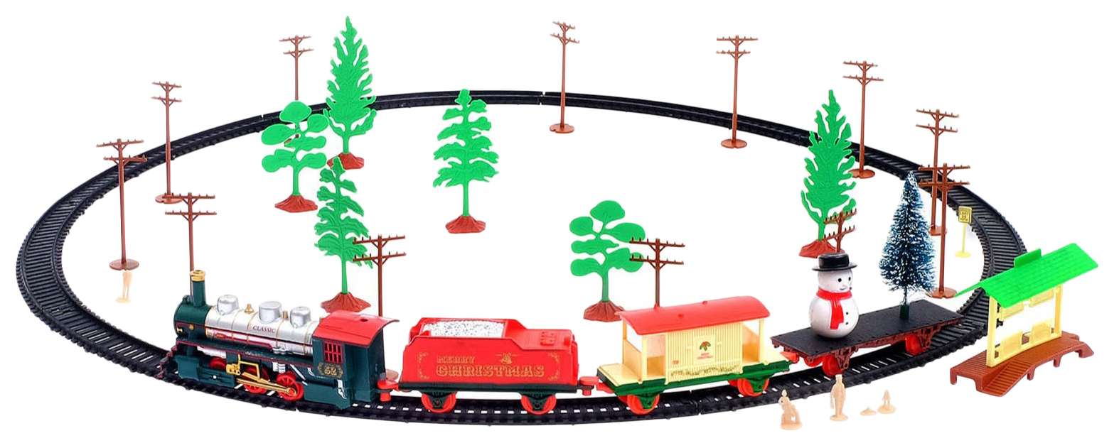 фото Железная дорога «с новым годом», работает от батареек woow toys