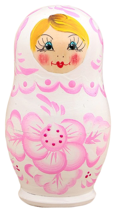 фото Матрёшка «нежность», светло-розовое платье, 5 кукольная, 10 см sima-land