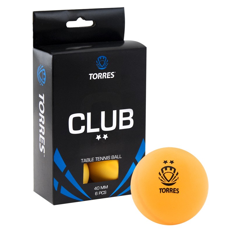 

Мячи для настольного тенниса Torres Club TT0013 2*, оранжевый, 6 шт., Club