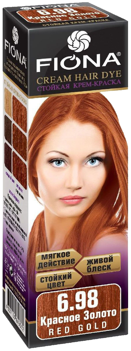 Краска для волос FIONA Cream Hair Dye 6.98 Красное Золото