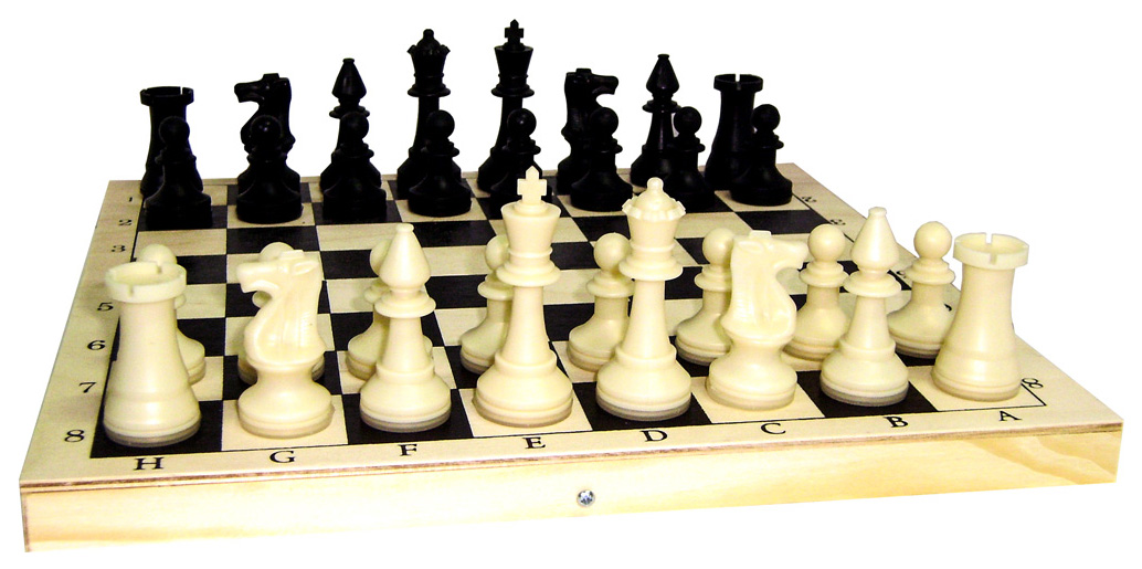 Шахматы лакированные из дерева Miland Обиходные, с темной доской