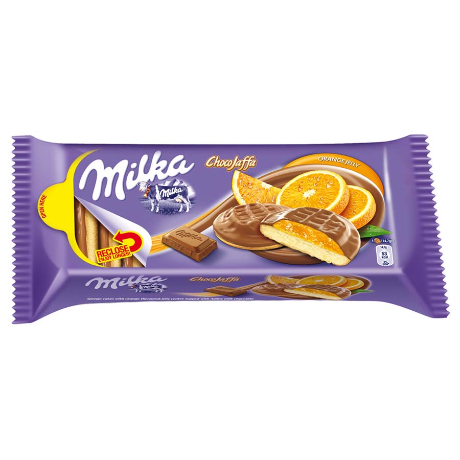 фото Печенье milka jaffa delicje orange cookies 147 г