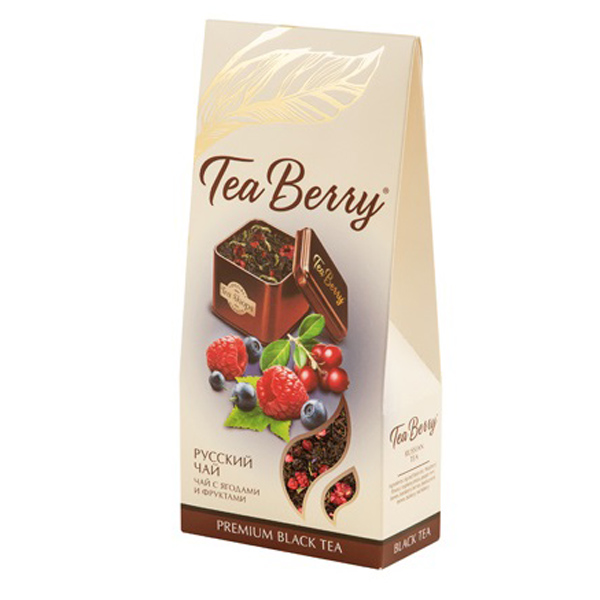 фото Чай tea berry русский чай черный листовой крупный с ягодами и фруктами 100 г teaberry