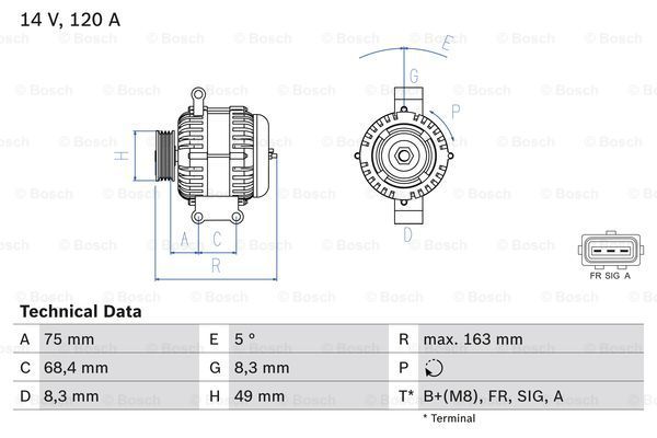 

Генератор BOSCH 0 986 049 670