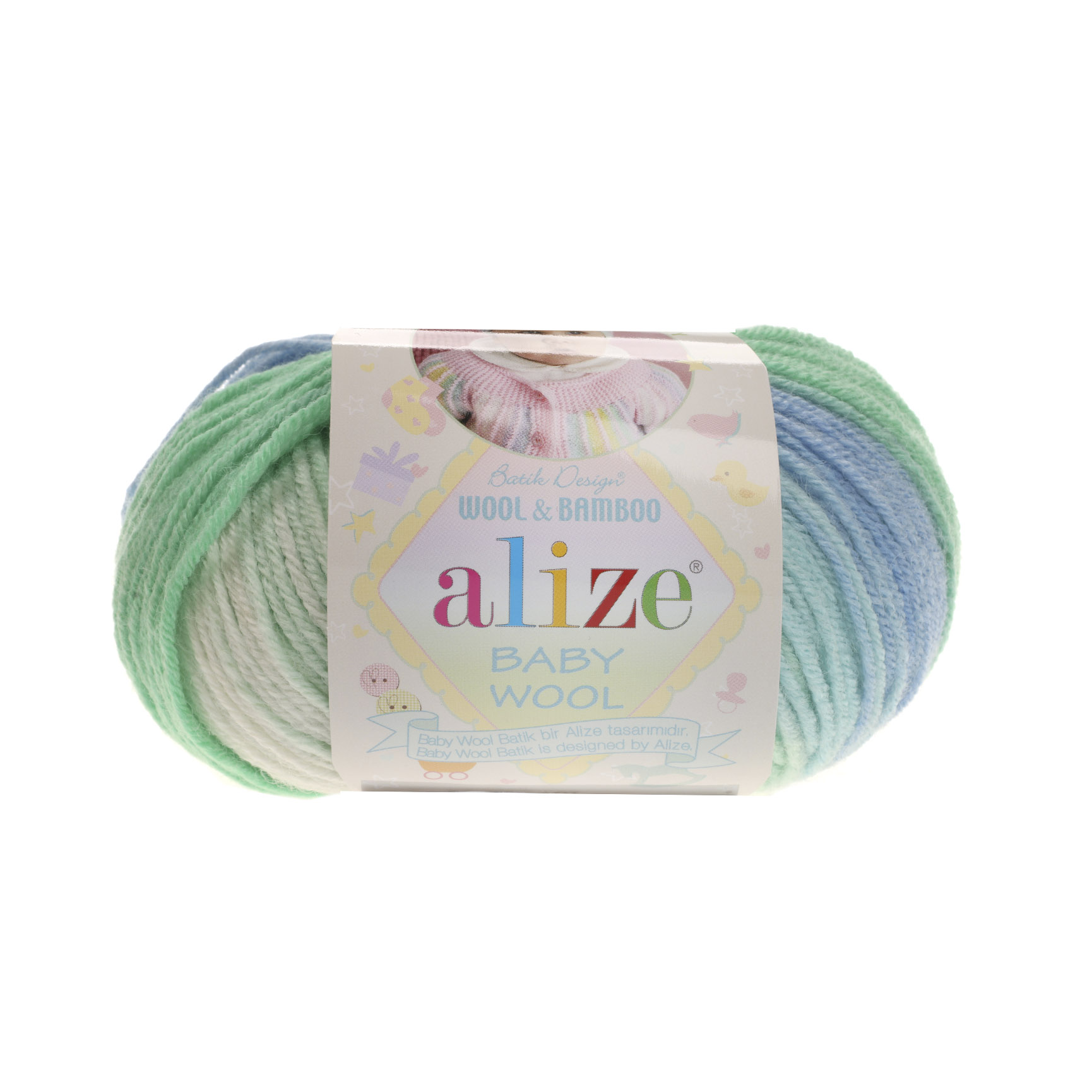 

Пряжа для вязания Ализе Baby Wool Batik (20%бамбук, 40%шерсть, 40%акрил) 10х50гр/175м цв,4