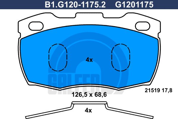 

Комплект тормозных дисковых колодок GALFER B1.G120-1175.2