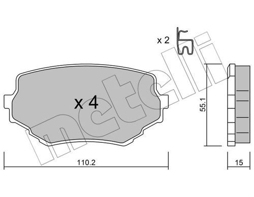 

Тормозные колодки METELLI дисковые 2202490