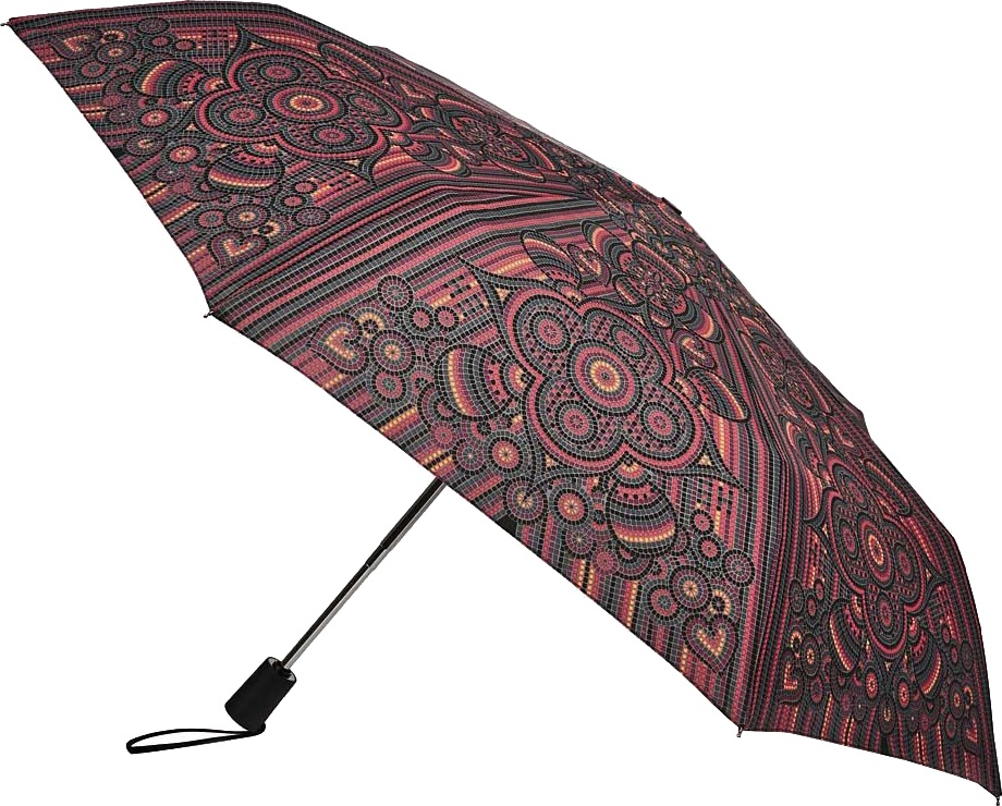 Зонт складной женский автоматический Q2203 серый Henry Backer