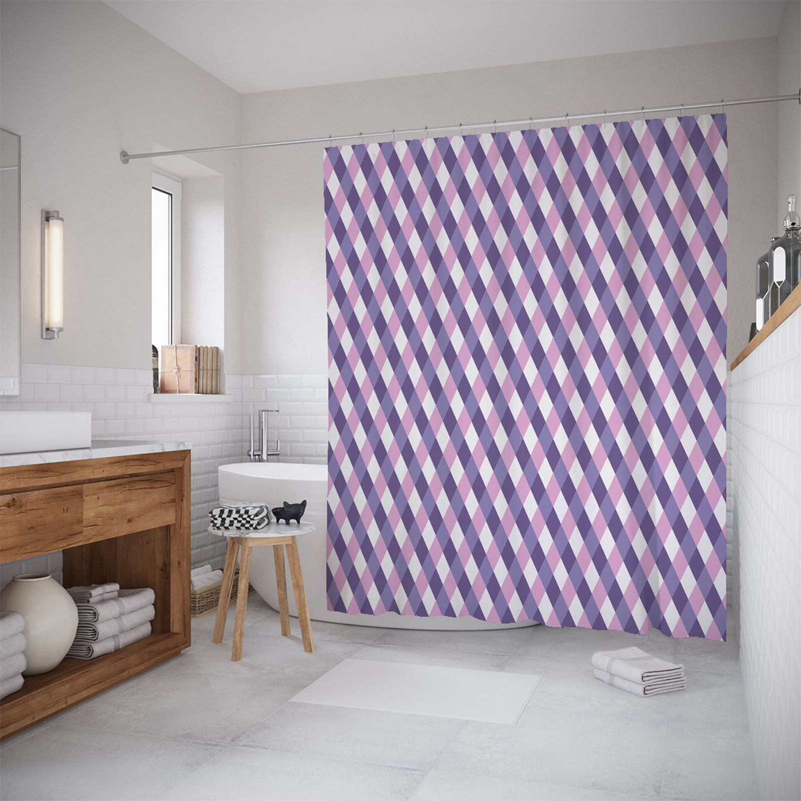 

Шторы для ванной JoyArty «Ровный переплет» 180x200, Синий