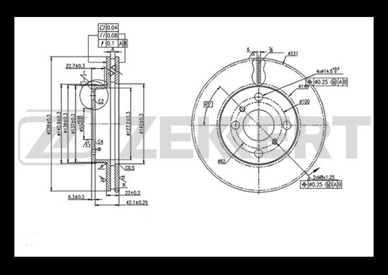 фото Тормозной диск zekkert bs-5344