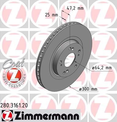 

Тормозной диск ZIMMERMANN 280.3161.20